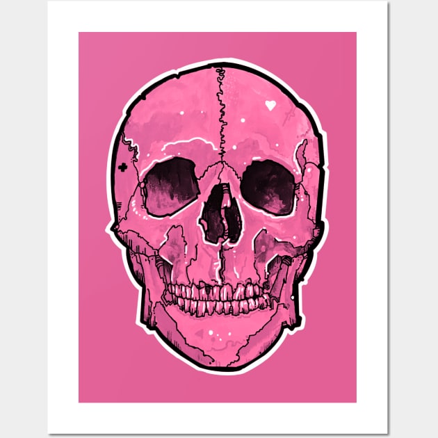 pretty pink skull Wall Art by weilertsen